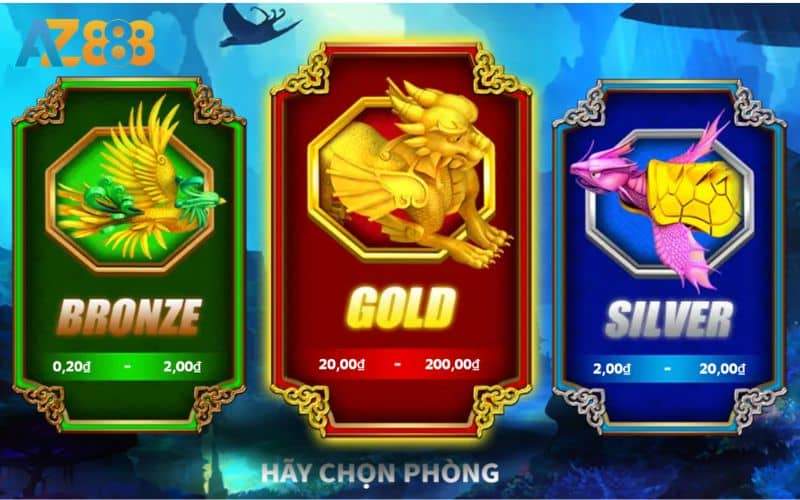 Có 3 phòng chơi trong game bắn cá Thủy Quái Có 3 phòng chơi trong game bắn cá Thủy Quái