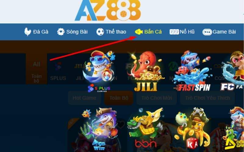 Truy cập vào trang chủ AZ888 và chọn danh mục bắn cá Truy cập vào trang chủ AZ888 và chọn danh mục bắn cá